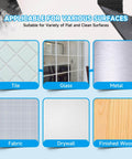 Heavy Duty Hook And Loop Fastener Strips With Adhesive, 12 Sets, applicable on tile, glass, metal, fabric, drywall, and wood surfaces