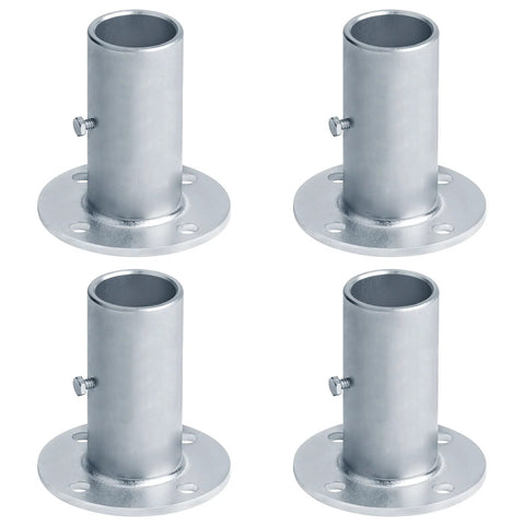 Heavy Duty Chain Link Fence Post Floor Flange Base Set Of Four For One Five Eighths Inch OD Poles Surface Mount Round Post Base