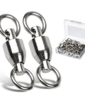 Heavy Duty Ball Bearing Swivel Connector Set For Saltwater And Freshwater Fishing 25 Pieces 31 Lb Rating with stainless steel rings