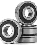 Heavy Duty 0.5 Inch Inner Diameter Deep Groove Flanged Ball Bearings Sealed Steel Set For Wheelbarrows Lawn Mowers Hand Trucks And Garden Carts 1.375 Inch Outer Diameter 1.453 Inch Flange 4 Pack