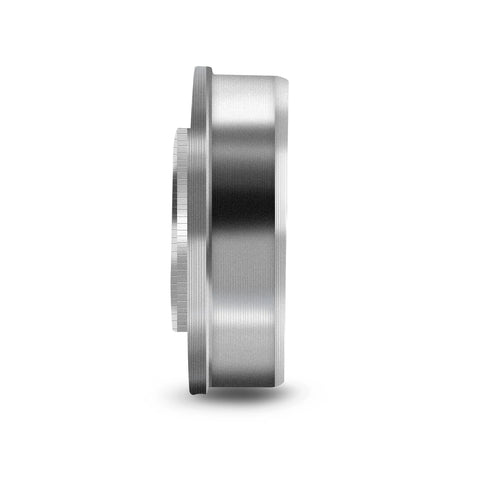 Side view of Heavy Duty Flanged Ball Bearings Set By XiKe, 4 Pcs, 3/4 Inch ID, 1-3/8 Inch OD, 1/2 Inch Width, galvanized carbon steel.