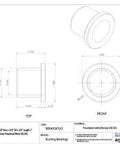 Technical drawing of Model EF101212 Heavy Duty Flanged Bearings Set With Powdered Metal SAE 841 Self Lubricating Bronze Bushings