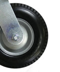 Heavy Duty Flat Free Spring Gate Caster With Universal Mount Eight Inch Wheel 220 Pound Load Capacity close-up view