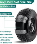 12 Inch Flat Free Solid Rubber Tire and Wheel Set with non-slip design and upgraded PU for hand truck and wheelbarrow use