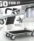 Heavy Duty Foldable Push Cart Dolly | 330 lbs. Capacity | Upgraded Collapsible Hand Truck Folding Platform with Swivel Wheels (White)