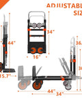 Dimensions of ✝️ 3 in 1 Heavy Duty Folding Hand Truck, Convertible Portable Steel Dolly, foldable utility cart with rubber wheels