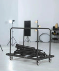 Heavy Duty Folding Table Cart With 5 Inch Swivel Wheels And 1800 Lbs Capacity, displayed in a modern studio setting.
