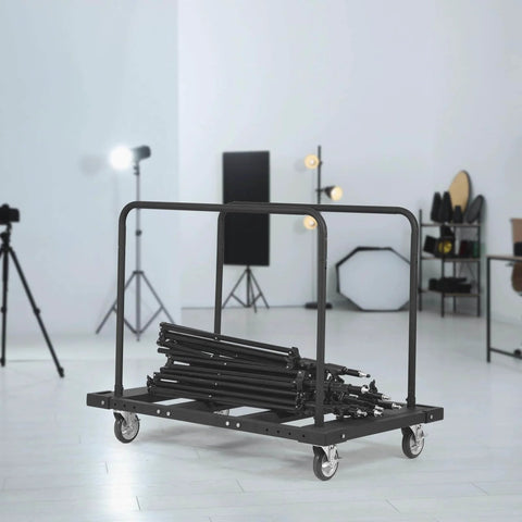 Heavy Duty Folding Table Cart With 5 Inch Swivel Wheels And 1800 Lbs Capacity, displayed in a modern studio setting.