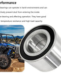 Close-up of Front Wheel Bearing Kit For Can Am Outlander 330 400 500 650 800 1000 beside an ATV