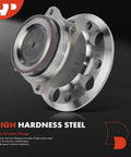 Two Pack Heavy Duty Front Wheel Bearing And Hub Assembly For Mercedes Benz C63 AMG 2008-2011/2013-2015, SLC43 AMG 2017-2020, SLS AMG 2011-2015, Front Left And Right Fit, Replaces 513360, close-up of high hardness steel flange