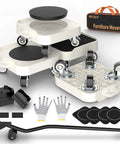 ✝️ Furniture Dolly,Heavy-Duty Furniture Movers with Removable Center Pad,Non-Slip L-Edge & TPR Wheels,Moving for Round/Flat Leg Furniture–Includes Pry Bar,Gloves,Mat and Storage Bag(1200LBS) shown with accessories