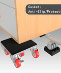 Furniture Dolly with 5 Wheels, Heavy Duty Carbon Steel Panel Furniture Movers, 360° Rotatable Rubber Universal Wheels in use