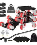 Furniture Dolly and Furniture Movers with 5-Wheel Carbon Steel Panel, Heavy-Duty Lifter and 360° Rotatable Rubber Wheels, Max Load 3474 LBS.