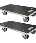 Heavy duty wood furniture dolly set of 2 with 4 wheels, 22 x 11 inch platform, 1100 lb load capacity, silent swivel casters, non slip surface