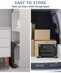 Heavy Duty Furniture Dolly 2000lbs Capacity, 4 Wheel Movers with Brakes, stored compactly, ideal for sofa and appliance moving.