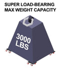 Illustration showing 3000 lbs weight capacity for 4 Pack Heavy Duty Furniture Mover With Wheels Dolly Sliders Tool Set.