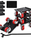 4 Pack Heavy Duty Furniture Mover With Wheels Dolly Sliders Lifters Tool Set with 5.3x5.3 inch carts and pry bar