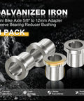 Four Pack Five Eighths To Twelve Millimeter Adapter Sleeve Bearing Reducer Bushing For Mini Bike Axle in Galvanized Iron