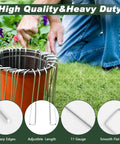 Heavy Duty Galvanized Landscape Staples 6 Inch 25 Pack 11 Gauge Anti Rust Garden Stakes shown in garden setting