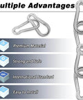 2.36 Inch M6 Carabiner Clips Heavy Duty Galvanized Steel Spring Snap Hooks 260Lbs Holding Capacity 40 Pack diagram