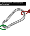 Sixty Pack Heavy Duty Galvanized Steel Carabiner Clips M8 Three And One Eighth Inch Spring Snap Hooks Quick Links for Camping
