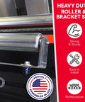 ✝️ Heavy Duty Galvanized Steel Rollers Bracket Set: Conveyor Sytem, Ideal: Expanding Workspace & Assembly for Woodworking Saw Table Belt, 21″ Length, 1.9″ Diameter, 250lb Cap by Ultimation 2-Pack designed for smooth motion and stable alignment in, side view of roller with bracket, strong and easy to install, proudly assembled in USA.