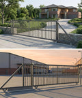 Heavy Duty Extra Wide 3.5 Inch V Track For Sliding Gates With Universal Fit For 4 Inch And 6 Inch V Groove Wheels installed