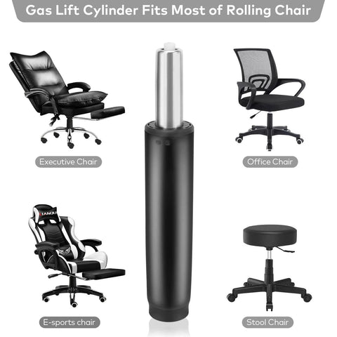 Heavy Duty 450 Lb Gas Lift Cylinder Replacement For Office Chairs Universal Fit Class 4 Hydraulic Piston With Smooth Action And Easy Install Now Dozyant shown with various chair types