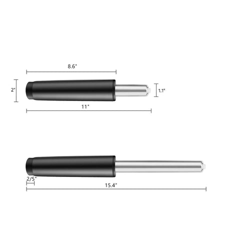 Heavy Duty 450 Lb Gas Lift Cylinder Replacement For Office Chairs Universal Fit Class 4 Hydraulic Piston With Smooth Action And Easy Install Now Dozyant, showing dimensions.