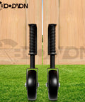 4.3 Inch Heavy Duty Gate Caster With Bearing And Spring Loaded Gate Wheel, 360 Degree Rotation, black wheels installed on gate