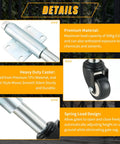 Two Inch Spring Loaded Gate Caster With TPU Wheel Heavy Duty Single Pack For Doors And Gates Load Capacity Up To 110 Lbs displayed with features.