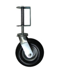 Heavy Duty Flat Free Spring Gate Caster With Universal Mount Eight Inch Wheel 220 Pound Load Capacity And Automatic Height Adjustment