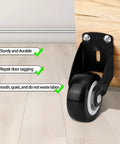Eight Pieces Two Inch Gate Wheels With 48 Screws Included Anti Sag Door Bottom Support Gate Caster Wheels installed on wooden door