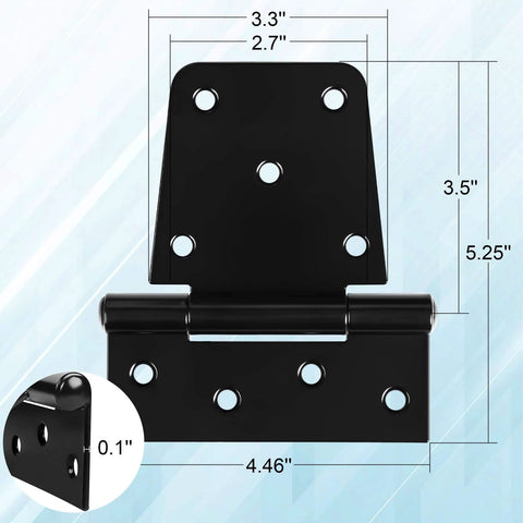 Heavy Duty Gate Hinges 3.5 inch 4 Pack Extra Thick Industrial T Hinges Barn Door Hinges dimensions and design details