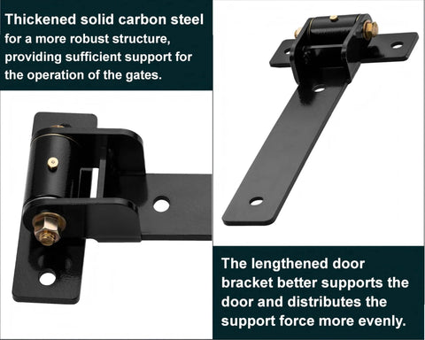 Heavy Duty Gate Hinges 900 Lbs Capacity - 13" Bolt-On or Weld-On Hinges, close-up of carbon steel structure and ball bearings.