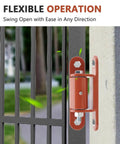 Outdoor scene showing 7 Inch Heavy Duty Gate Hinge Bolt On Or Weld On Gate Hinge 2 Pack dual installation with flexible operation on metal gate.