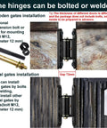Heavy Duty Gate Hinges ，7in Can Be Bolted or Welded On Heavy Duty Large Wood or Metal Gates, 1100 lbs Max Load