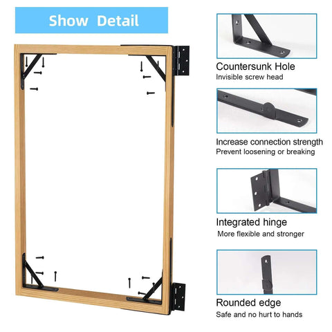 Heavy Duty Anti Sag Gate Kit With Latch for Wooden Fence Gates, featuring corner brace brackets and rust resistant steel hardware.