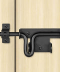 Built To Last Heavy Duty Slide Bolt Gate Latch with Padlock Hole for wood and vinyl fence, outdoor gate lock, black finish, steel