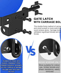 Heavy Duty Slide Bolt Gate Latch With Padlock Hole Built Tough Universal Security Lock comparison with wood screws