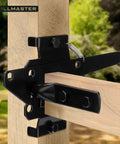 Heavy Duty Self Locking Gate Latch For Wooden Fences And Metal Gates, black powder coat, post mount, outdoor installation