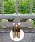 4" Heavy Duty Sliding Gate Rollers Wheels 2 Sets V Groove Slide Wheel Solid 4" Dia 1-3/4" Width Double Bearing 3000 Lbs Capacity with Screws installed