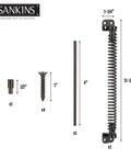 Heavy Duty Eleven And A Half Inch Self Closing Gate Spring For Outdoor Wooden And Vinyl Fences Built To Last With Adjustable Tension