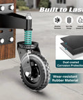 Heavy Duty Gate Wheel With 6 Inch Wheel Diameter, Spring Loaded Caster For Metal Tube And Large Wooden Gates, 550 Lb Capacity, Black, 1 Pack, Ideal For Driveways, Farms And Garden Gates To Stop Sagging attached to wooden gate