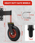 Heavy Duty Gate Wheel With 8 Inch Wheel 600 Lbs Capacity Shock Absorbing Spring Swivel Gate Wheels for heavy gates