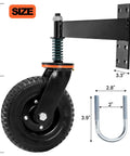 8 Inch Heavy Duty Gate Wheel With Suspension For Metal Or Wooden Gates 600 Lbs Capacity Per Wheel 360 Degree Rolling Caster