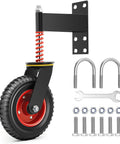 Heavy Duty Gate Wheel With 8 Inch Wheel 600 Lbs Capacity Shock Absorbing Spring Swivel Gate Wheels For Metal Tube And Wooden Gates