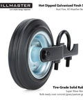 Heavy Duty Gate Wheel Caster Kit For Chain Link Fence Swing Gates Fits One And Five Eighths To Two Inch Gate Frames With Rubber Tire Wheel And Solid Steel Plate Black Powder Coat Finish For Outdoor Use