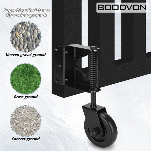 Heavy Duty Gate Wheel And Casters For Outdoor Wooden And Fence Gates Spring Loaded For Shock Absorption 360 Degree Swivel