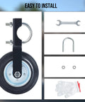 6 Inch Heavy Duty Swing Gate Wheel For One And Five Eighths To Two Inch Tubes 550 Lb Capacity Metal Gate Roller with tools